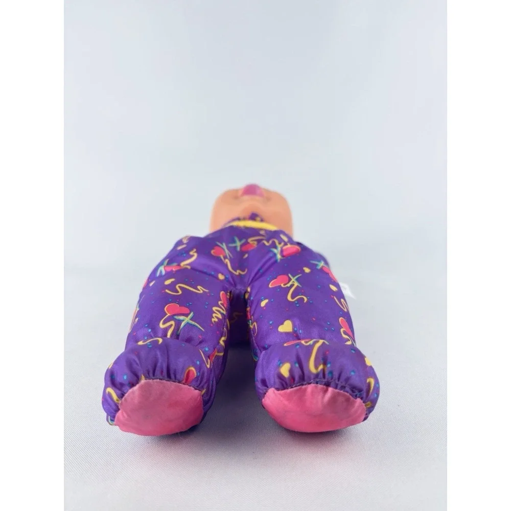 Toy Biz 1996 Baby Headstand Surprise Doll Purple Blonde Pig Tails Vintage 90s